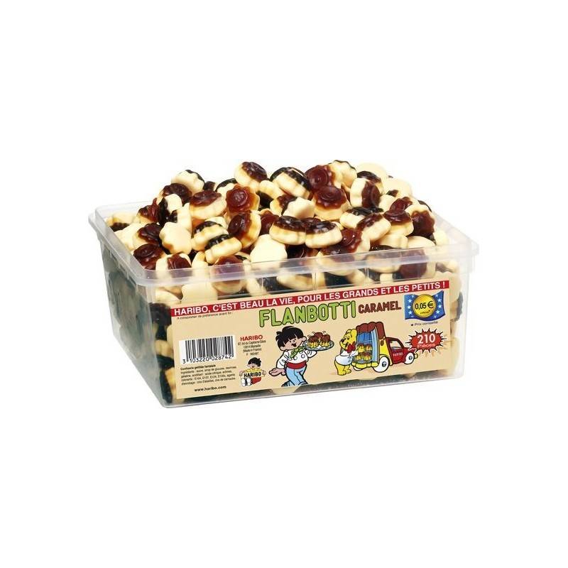 Tubo Haribo Flanbotti Caramel x 210 pièces Tubo Haribo Flanbotti Caramel x 210 pièces