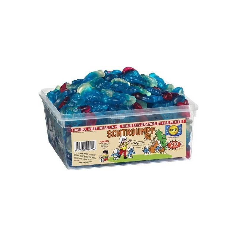 Tubo Haribo Schtroumpfs x 210 pièces Tubo Haribo Schtroumpfs x 210 pièces