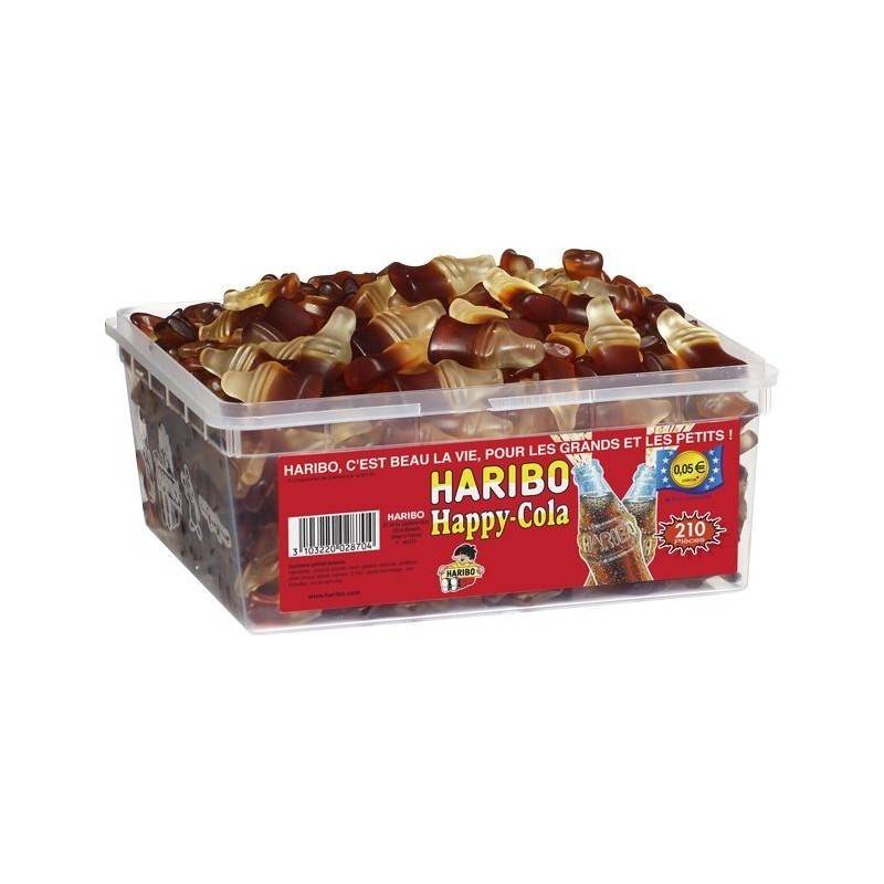 Tubo Haribo Happy Cola x 210 pièces Tubo Haribo Happy Cola x 210 pièces