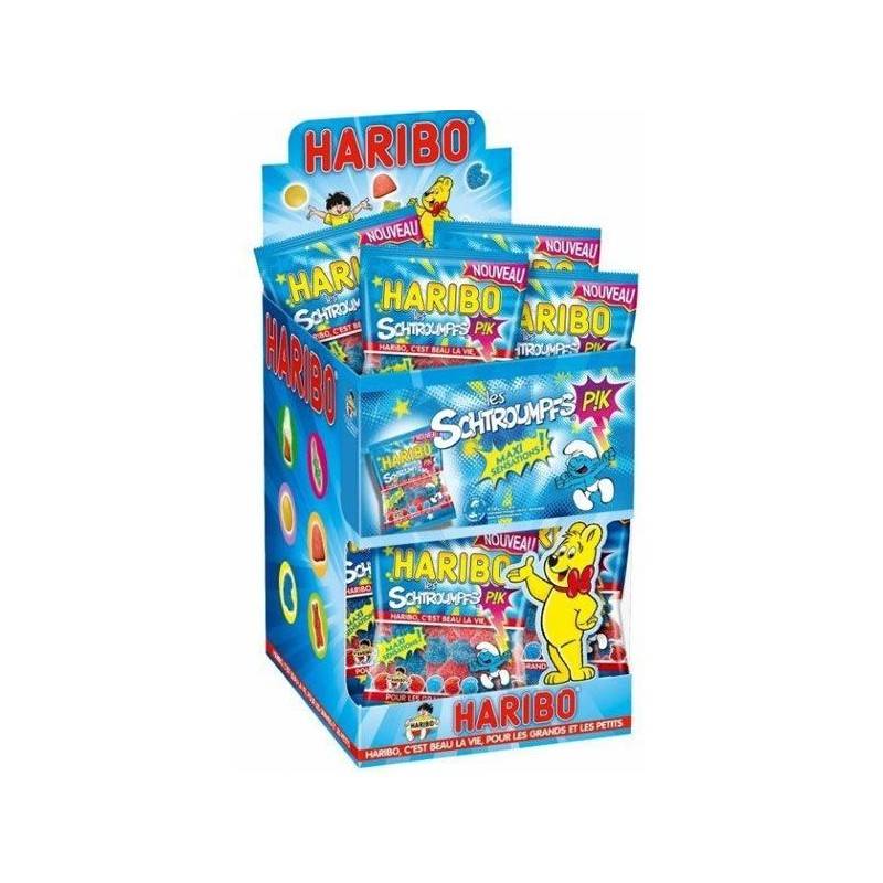 30 Mini Sachets Haribo Schtroumpfs Pik 40g | Milleproduits.com : vos bonbons et chocolats préférés à prix grossiste