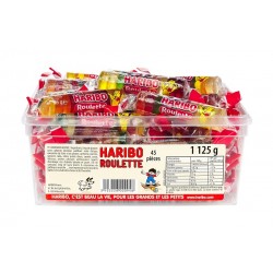 Tubo Haribo Roulette Fruit x 45 Bonbons Haribo  | Milleproduits.com