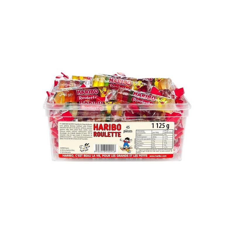Tubo Haribo Roulette Fruit x 45 Bonbons Haribo  | Milleproduits.com