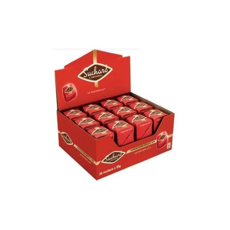 24 Chocolats Lait Rocher Suchard | Milleproduits.com : bonbons, chocolats, snacks en ligne à prix grossiste