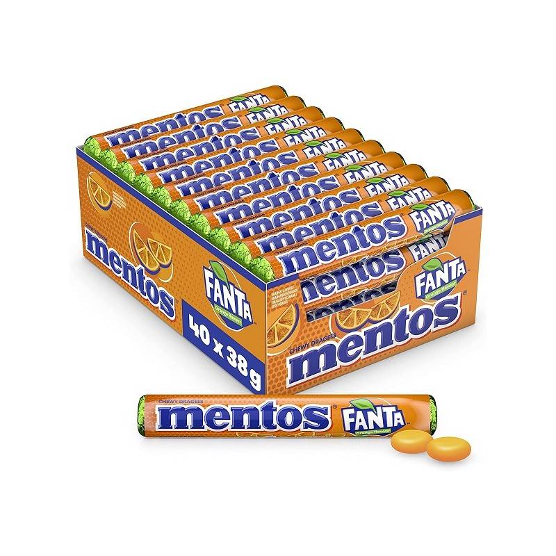 Mentos Fanta x 40 étuis | Milleproduits.com : bonbons, chocolats, snacks en ligne à prix grossiste