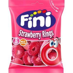 12 Sachets Fini Anneaux Fraises Fizz 90g | Milleproduits.com : bonbons, chocolats, snacks en ligne à prix grossiste