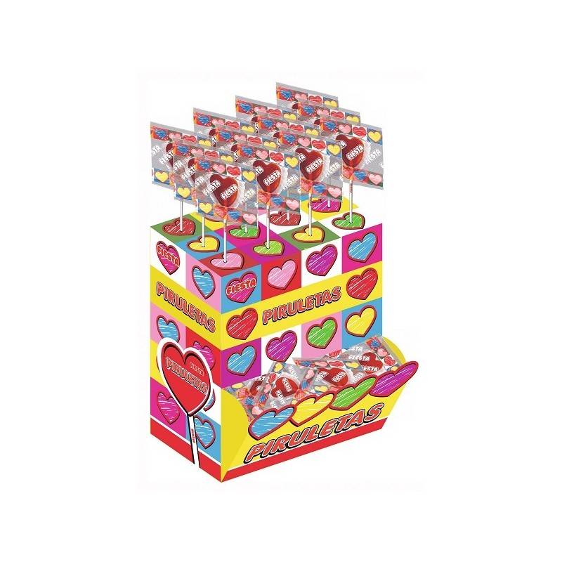 80 Sucettes Coeur Piruleta Cerise | Milleproduits.com : vos bonbons et chocolats à prix grossiste !
