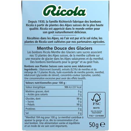 20 Boîtes Ricola Menthe des Glaciers | Milleproduits.com : bonbons, chocolats, snacks en ligne à prix grossiste