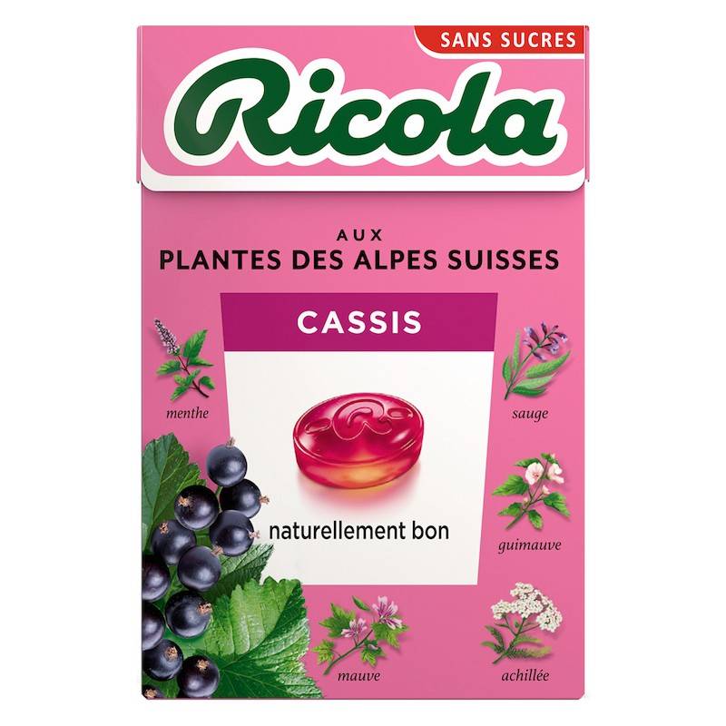 20 Boîtes Ricola Cassis | Milleproduits.com : bonbons, chocolats, snacks en ligne à prix grossiste
