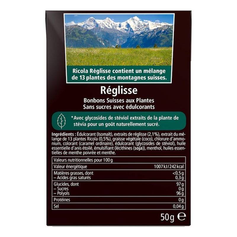 20 Boîtes Ricola Réglisse | Milleproduits.com : bonbons, chocolats, snacks en ligne à prix grossiste