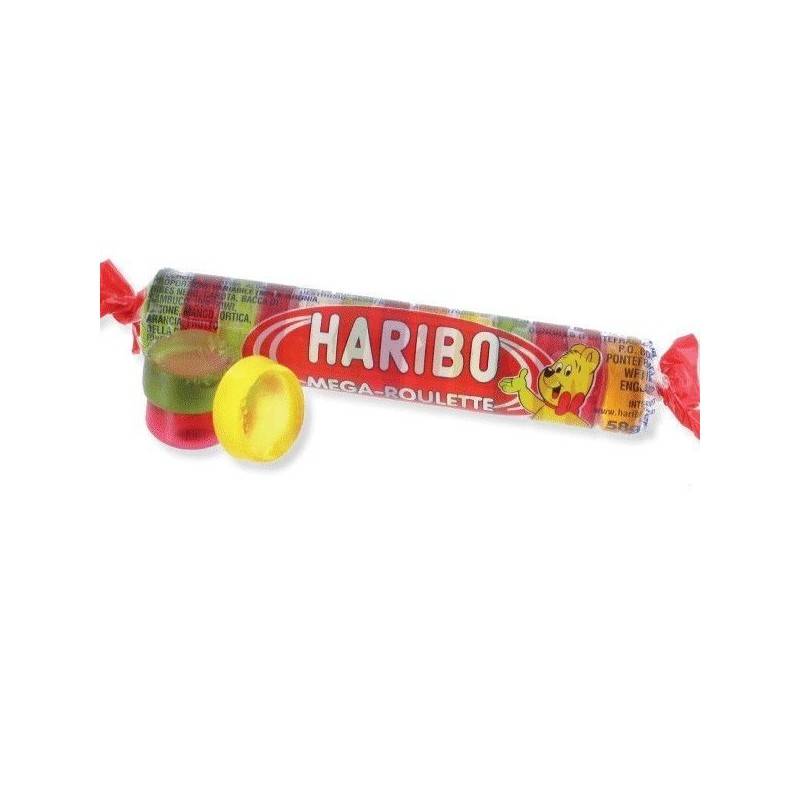 Tubo Haribo Roulette Fruit x 45 Bonbons Haribo  | Milleproduits.com