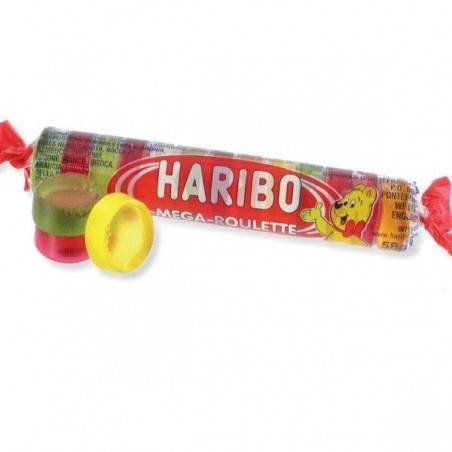 Tubo Haribo Roulette Fruit x 45 pièces