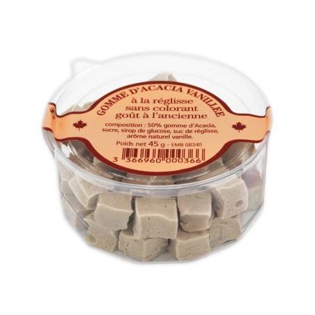 16 Boîtes Gomme d'Acacia Vanillée à la Réglisse | Milleproduits.com : bonbons, chocolats, snacks en ligne à prix grossiste