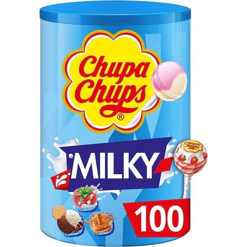 100 Sucettes Chupa Chups Au Lait | Milleproduits.com : vos bonbons et chocolats préférés à prix grossiste !