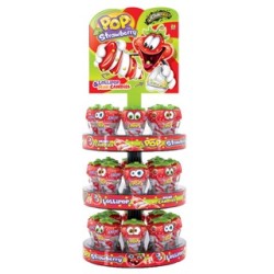 Sucettes Strawberry Pop Johny Bee | Milleproduits.com : bonbons, chocolats, snacks en ligne à prix grossiste