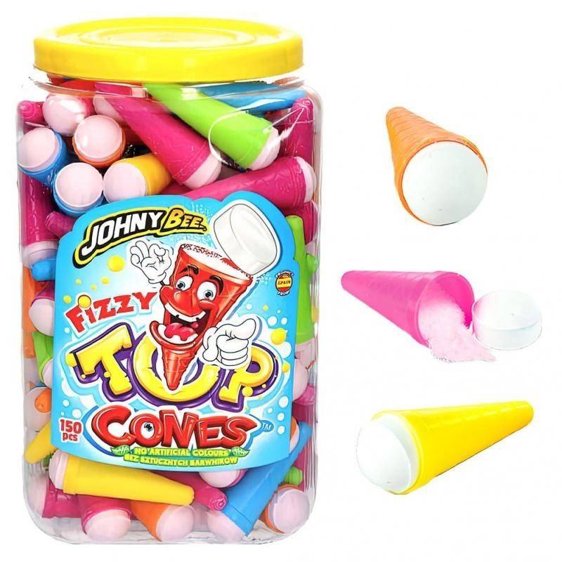150 Cornets Dextrose Top Cones Johny Bee 
| Milleproduits.com : bonbons, chocolats, snacks en ligne à prix grossiste