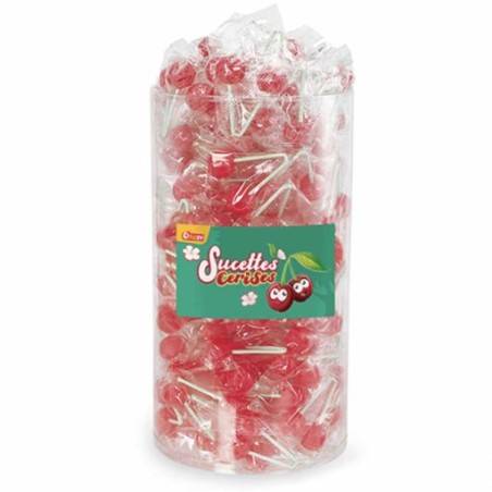 100 Sucettes Cerises Doubles | Milleproduits.com : bonbons, chocolats, snacks en ligne à prix grossiste