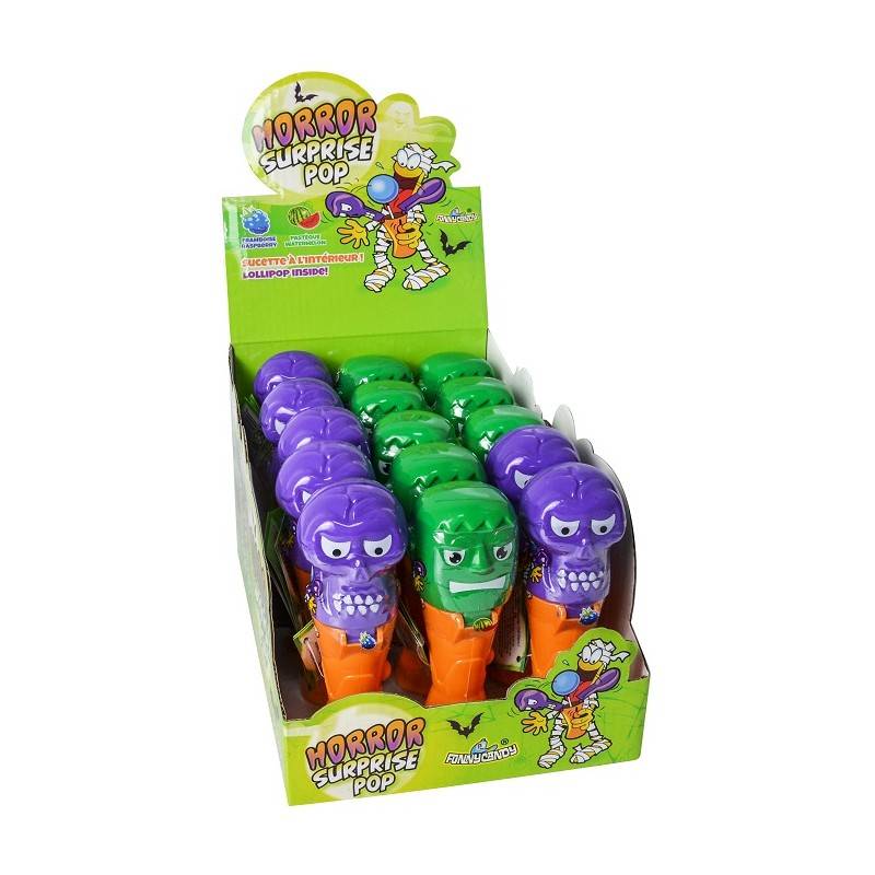15 Sucettes Horror Surprise Pop 
| Milleproduits.com : bonbons, chocolats, snacks en ligne à prix grossiste