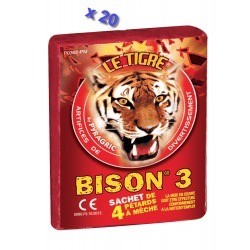 20 Paquets Pétard Bison 3 de 4 F2 Le Tigre - Pétards - Milleproduits