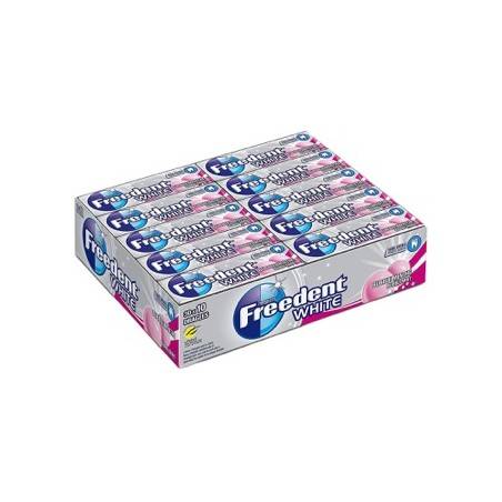 30 Etuis Freedent White Chewing Gum Bubble Menthe Sans Sucres