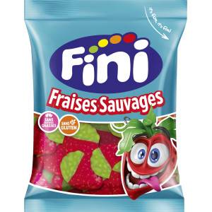 12 Sachets Fini Fraises Sauvages Lisses Halal 90g | Milleproduits.com : vos bonbons et chocolats préférés à prix grossiste