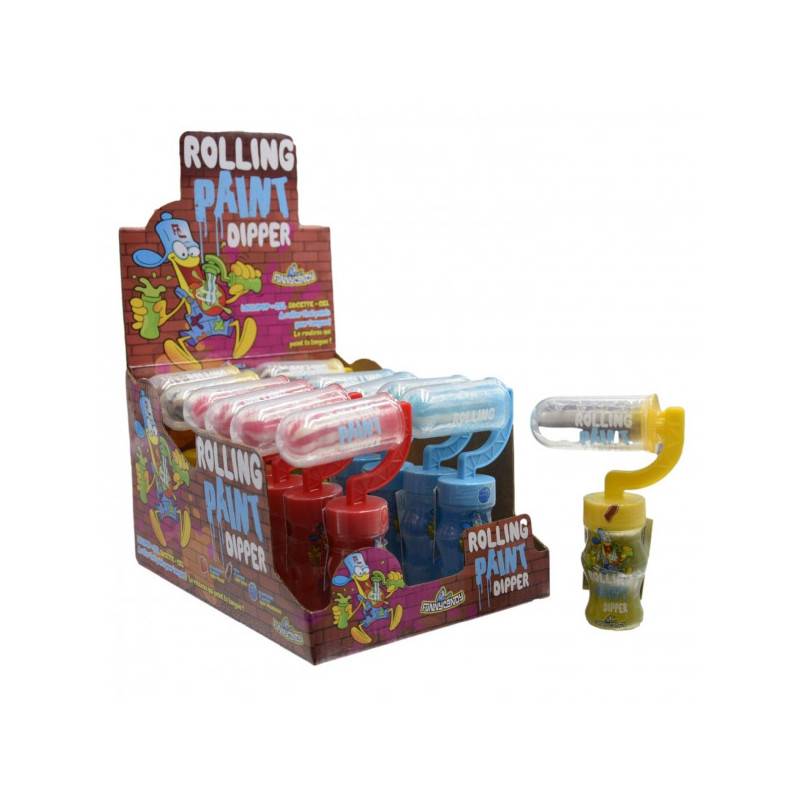 12 Sucettes Rolling Paint Dipper | Milleproduits.com : bonbons, chocolats, snacks en ligne à prix grossiste