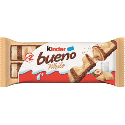 30 x 2 Barres Kinder Bueno White | Milleproduits.com : grossiste bonbons, chocolats, snacks, et accessoires.