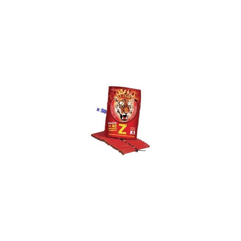 Sachet de 4 Chaines de 40 pétards le Tigre Z Mitraillettes (F2)| Milleproduits.com