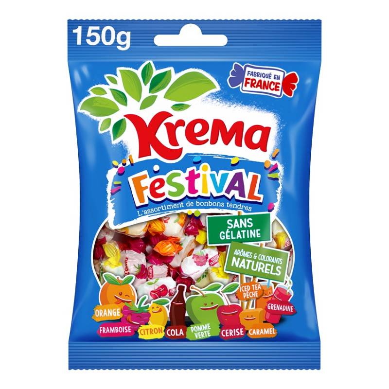 12 Sachets Krema Festival 150g | Milleproduits.com : bonbons, chocolats, snacks en ligne à prix grossiste