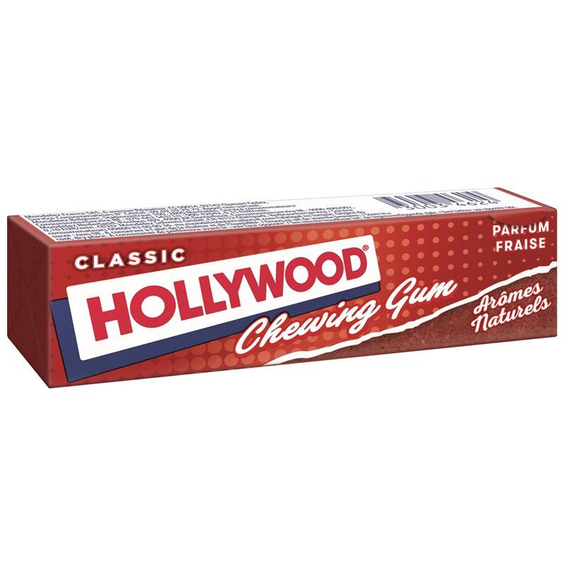 Hollywood Fraise 20 étuis de 11 Chewing Gum en Tablette | Milleproduits.com : bonbons, chewing-gums, chocolats à prix grossiste
