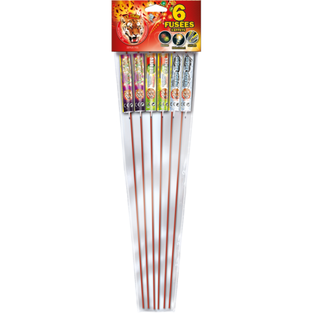 6 Fusées 3 effets assorties F2 | Pyragric| Milleproduits