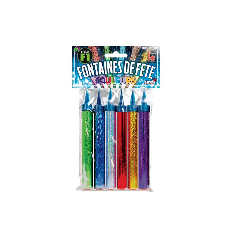 12 Fontaines Colorées Assorties 95mm F1 | Ardi | Milleproduits.com
