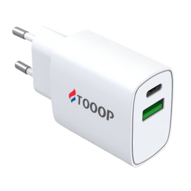 Chargeur mural double USB A et Type C Tooop | Milleproduits.com : vos bonbons et chocolats préférés à prix grossiste !