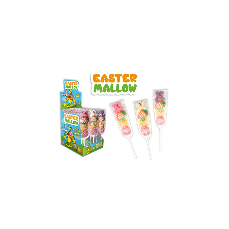 24 Sucettes Easter Mallow 50g | Milleproduits.com : bonbons, chocolats, snacks en ligne à prix grossiste