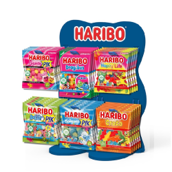 Présentoir Comptoir Haribo Bois 6 Broches - Plein | Milleproduits.com : bonbons, chocolats, snacks en ligne à prix grossiste
