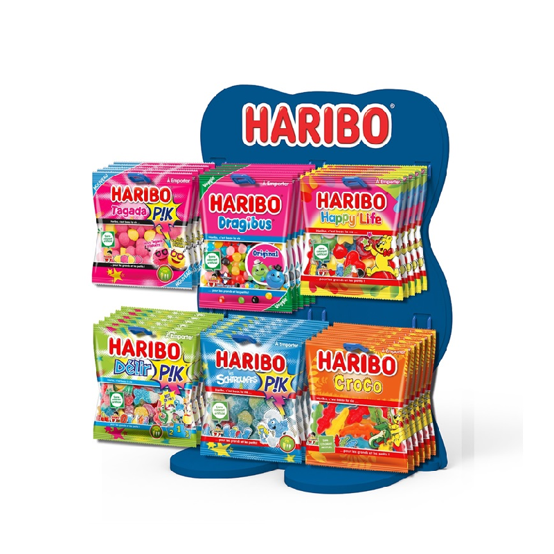 Présentoir Comptoir Haribo Bois 6 Broches - Plein | Milleproduits.com : bonbons, chocolats, snacks en ligne à prix grossiste