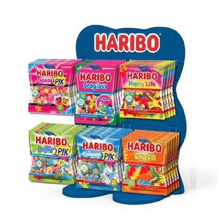 Présentoir Comptoir Haribo Bois 6 Broches - Plein | Milleproduits.com : bonbons, chocolats, snacks en ligne à prix grossiste