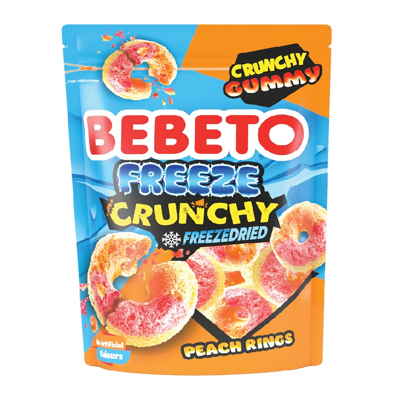 12 Bebeto Freeze Dried Peach Rings 35g | Milleproduits.com : bonbons, chocolats, snacks à prix grossiste 12 Bebeto Freeze Dried Peach Rings 35g | Milleproduits.com : bonbons, chocolats, snacks à prix grossiste