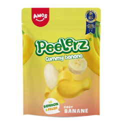 12 Bonbons Amos à peler Banane 120g | Milleproduits.com : bonbons, chocolats, snacks en ligne à prix grossiste