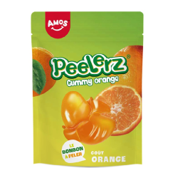 12 Bonbons Amos à peler Orange 120g | Milleproduits.com : bonbons, chocolats, snacks en ligne à prix grossiste