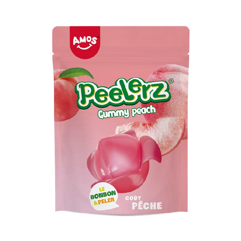 12 Bonbons Amos à peler Pêche 120g | Milleproduits.com : bonbons, chocolats, snacks en ligne à prix grossiste