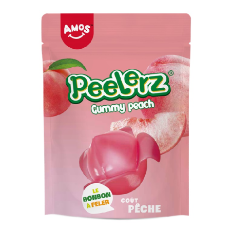 12 Bonbons Amos à peler Pêche 120g | Milleproduits.com : bonbons, chocolats, snacks en ligne à prix grossiste