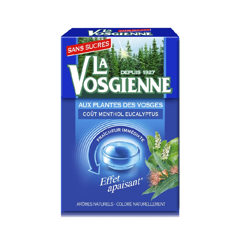20 Boîtes La Vosgienne Menthe Eucalyptus 46g | Milleproduits.com : bonbons, chocolats, snacks en ligne à prix grossiste