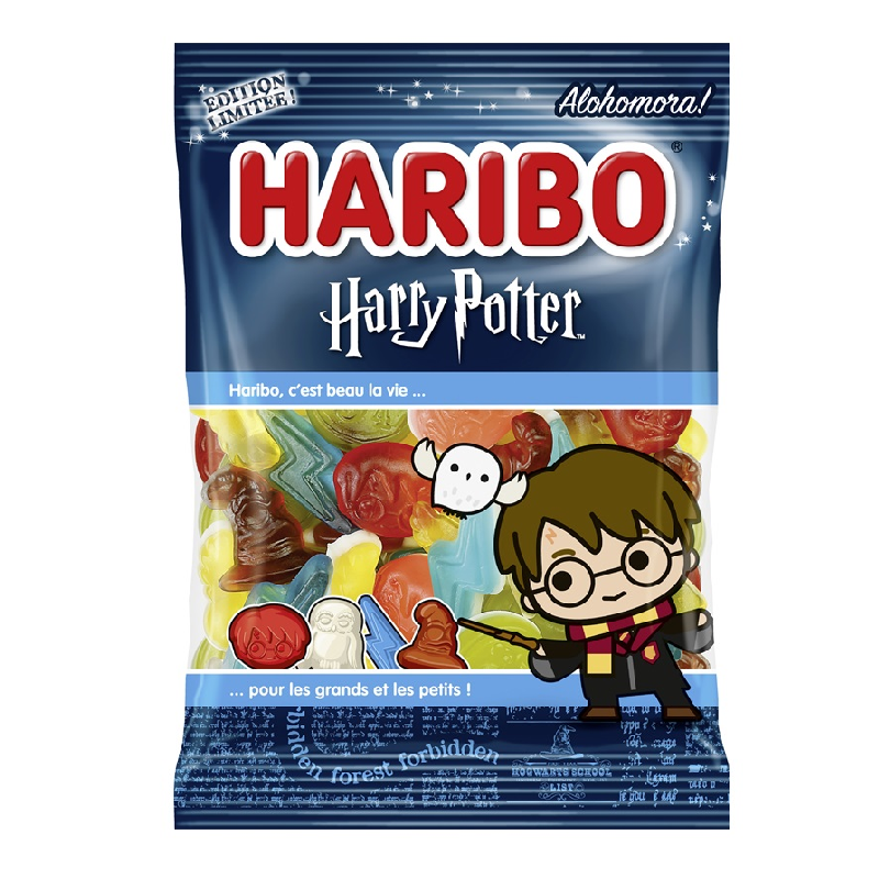 30 Sachets Bonbons Haribo Harry Potter 100g | Milleproduits.com : bonbons, chocolats, snacks en ligne à prix grossiste
