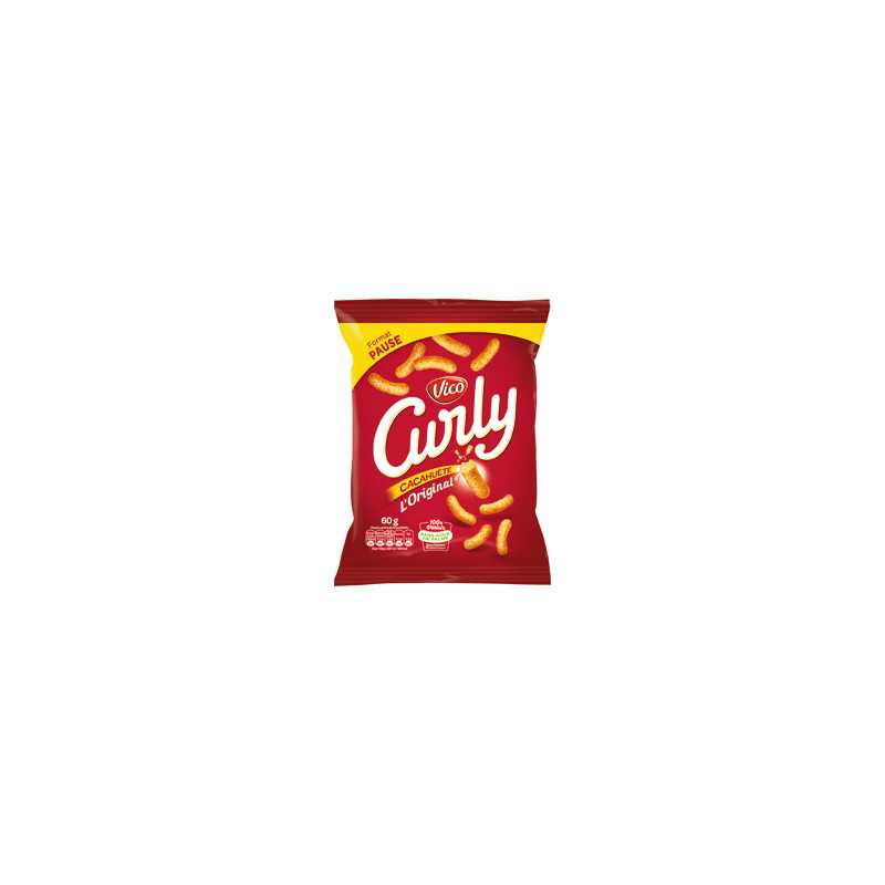 30 Curly Cacahuètes 60g | Milleproduits.com : bonbons, chocolats, snacks en ligne à prix grossiste