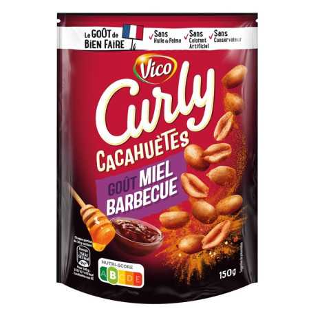 16 Curly Cachuètes Miel Barbecue 150g | Milleproduits.com : bonbons, chocolats, snacks en ligne à prix grossiste