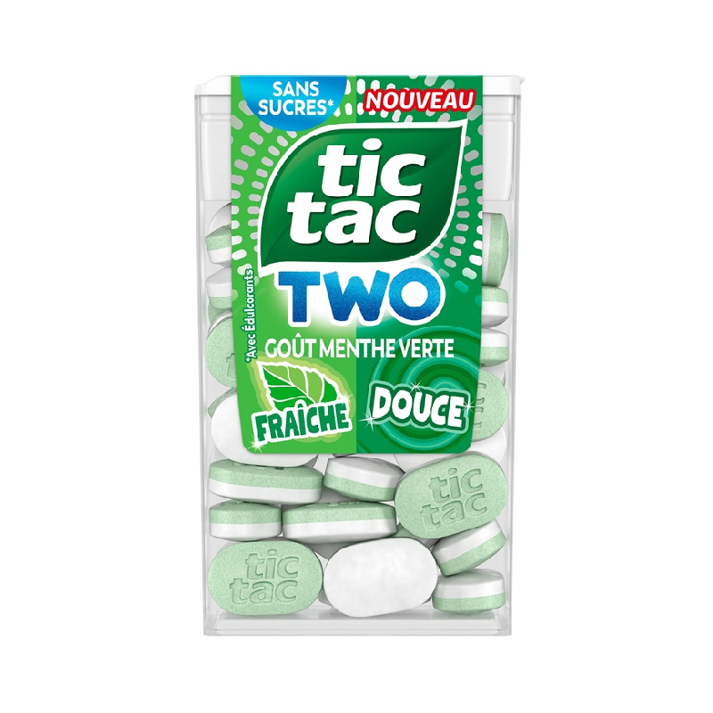 24 Maxi Tic Tac Two Menthe Verte | Milleproduits.com : bonbons, chocolats, snacks en ligne à prix grossiste