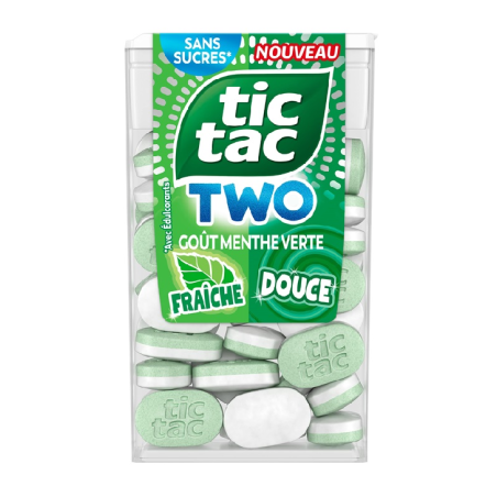 24 Maxi Tic Tac Two Menthe Verte | Milleproduits.com : bonbons, chocolats, snacks en ligne à prix grossiste 24 Maxi Tic Tac Two Menthe Verte | Milleproduits.com : bonbons, chocolats, snacks en ligne à prix grossiste