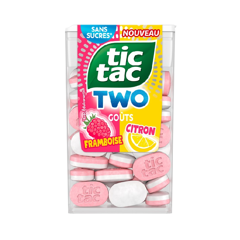 24 Maxi Tic Tac Two Citron Framboise | Milleproduits.com : bonbons, chocolats, snacks en ligne à prix grossiste