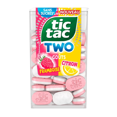 24 Maxi Tic Tac Two Citron Framboise | Milleproduits.com : bonbons, chocolats, snacks en ligne à prix grossiste 24 Maxi Tic Tac Two Citron Framboise | Milleproduits.com : bonbons, chocolats, snacks en ligne à prix grossiste