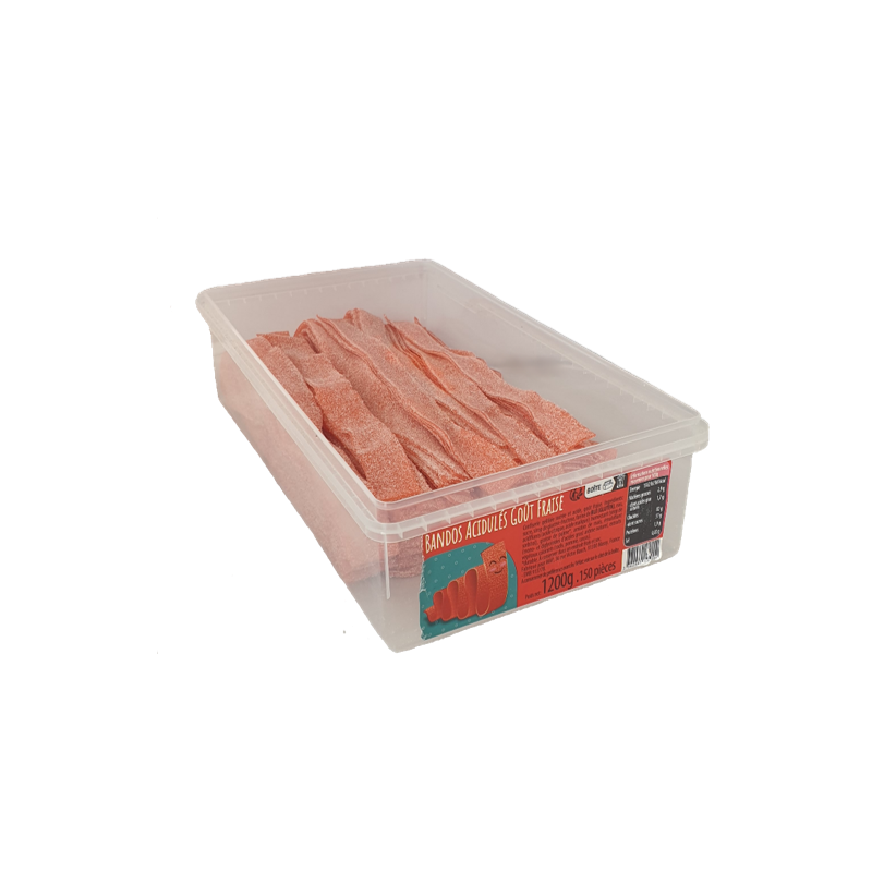 Bandos Fraise Acidulés | Milleproduits.com : bonbons, chocolats, snacks en ligne à prix grossiste